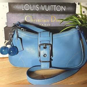 COACH 🩵Rare & HTF Vintage Hampton Demi Crossbody Bag Glacier Blue 🩵👜